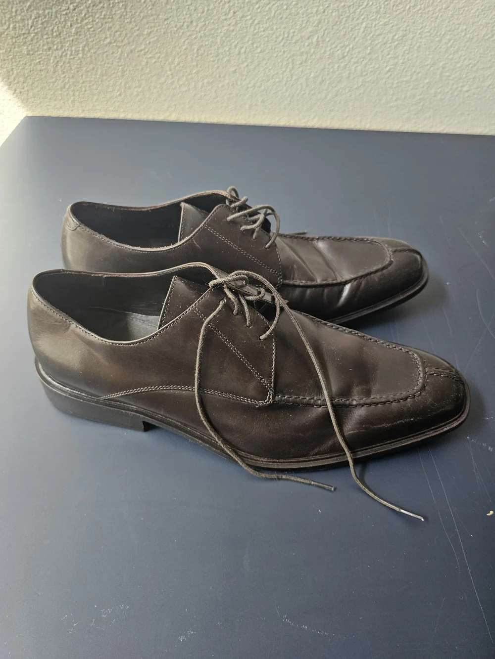 Cole Haan Men’s Brown Leather Square Toe Lace Up Dress Shoes 11
